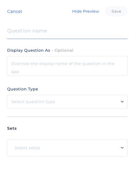New Question Panel