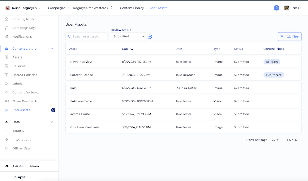 Admin Assets User Assets | Reach