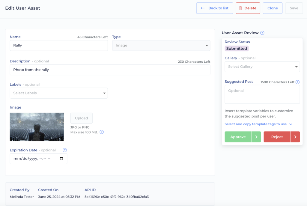 User Assets | Reach